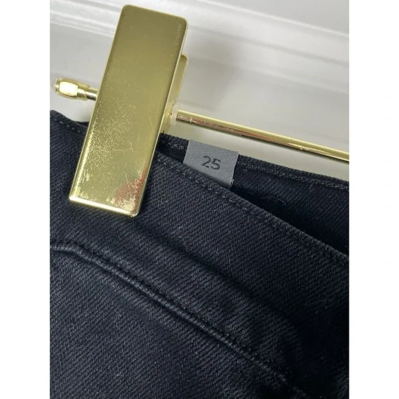 Citizens of Humanity Drew Flounce High Rise Crop Flare Jeans in Soiree Black 25 - Picture 7 of 15